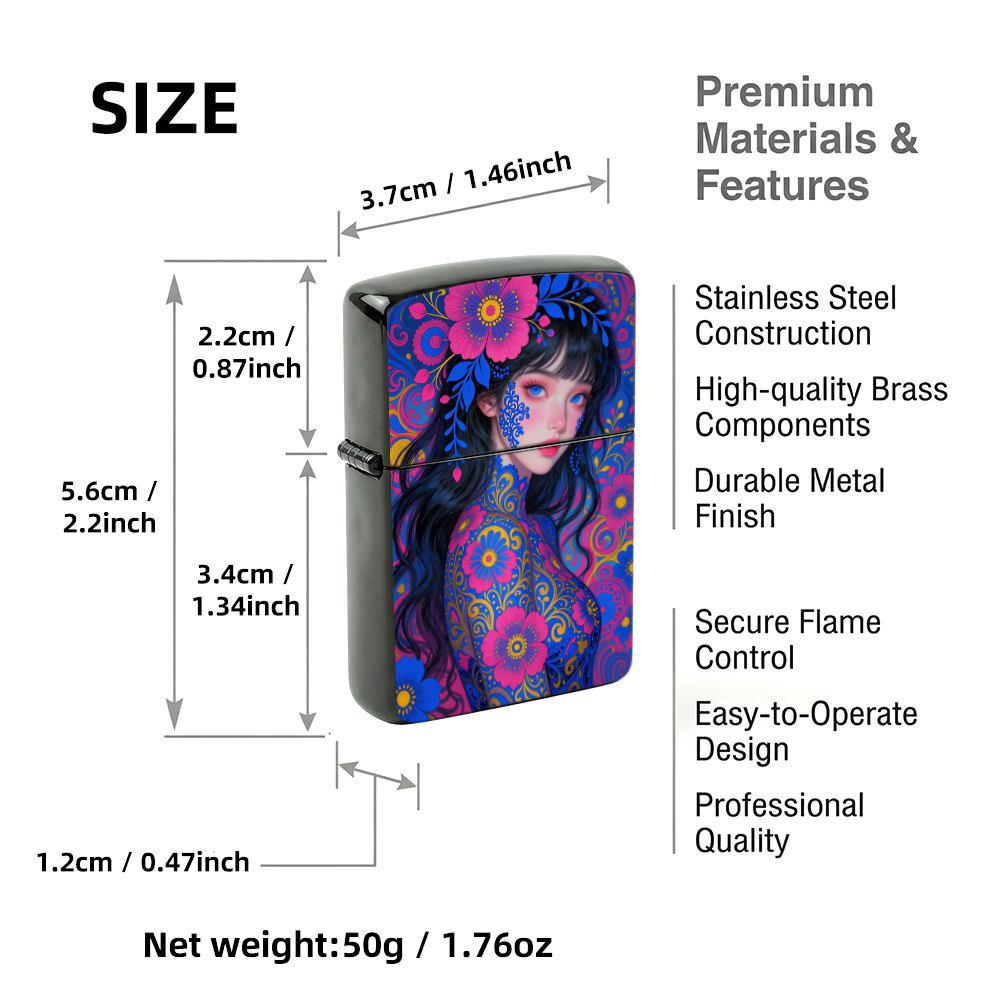 Flip Top Lighter Vibrant Flora - Vintage Collectible Lighters recension och pris