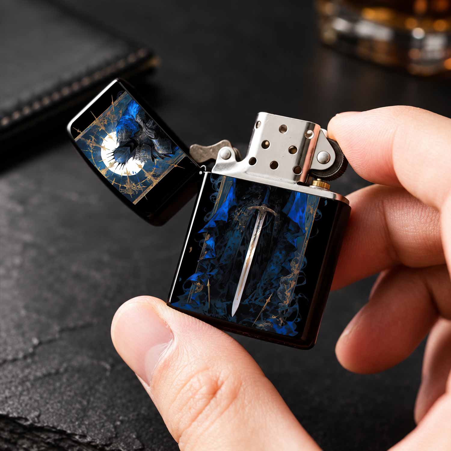 Vintage Enamel Dark Knight Win - Vintage Collectible Lighters recension och pris