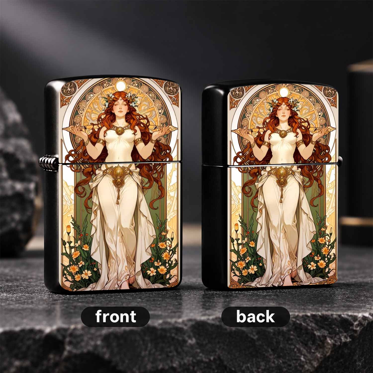 Vintage Art Nouveau Mucha Styl - Vintage Collectible Lighters recension och pris