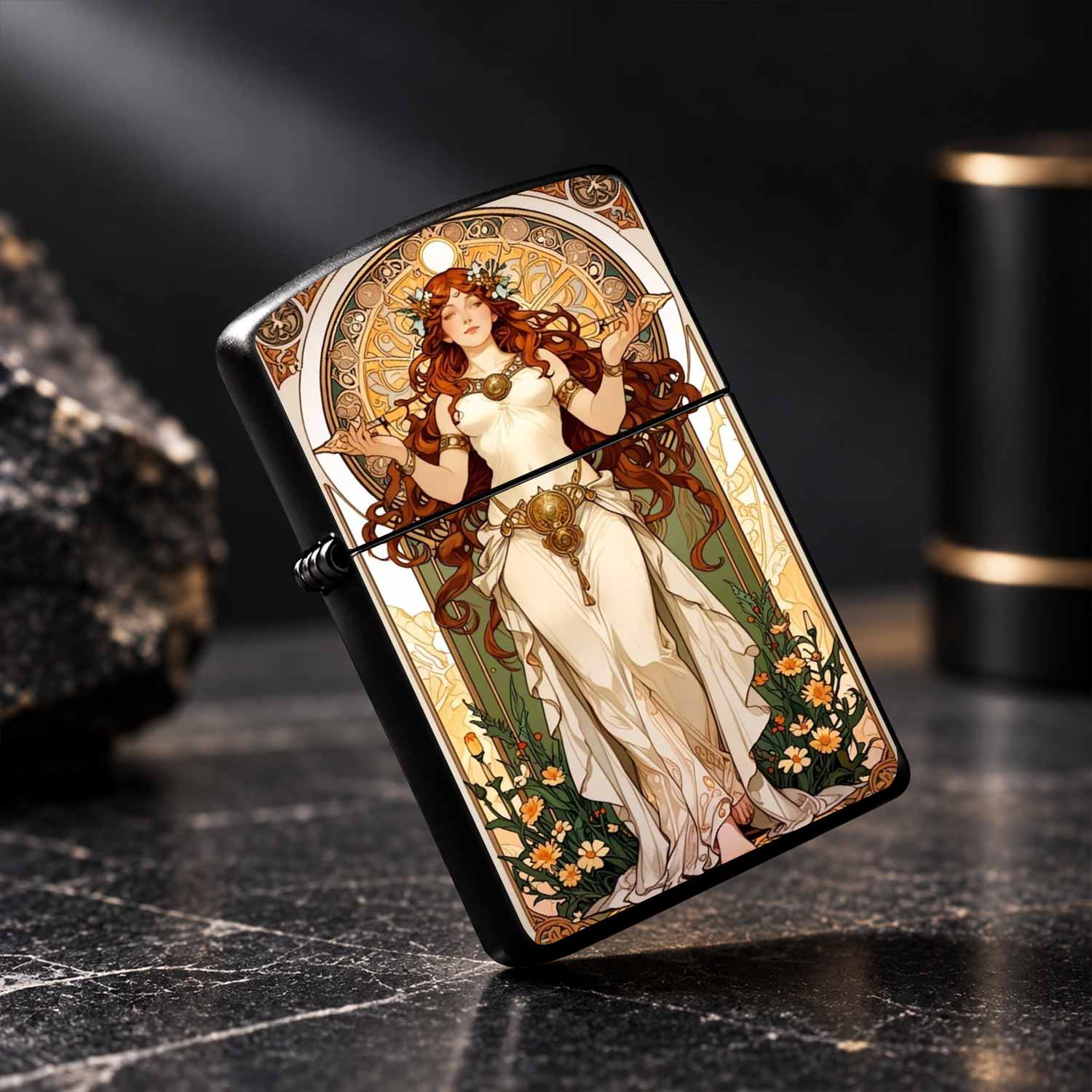 Vintage Art Nouveau Mucha Styl - Vintage Collectible Lighters recension och pris