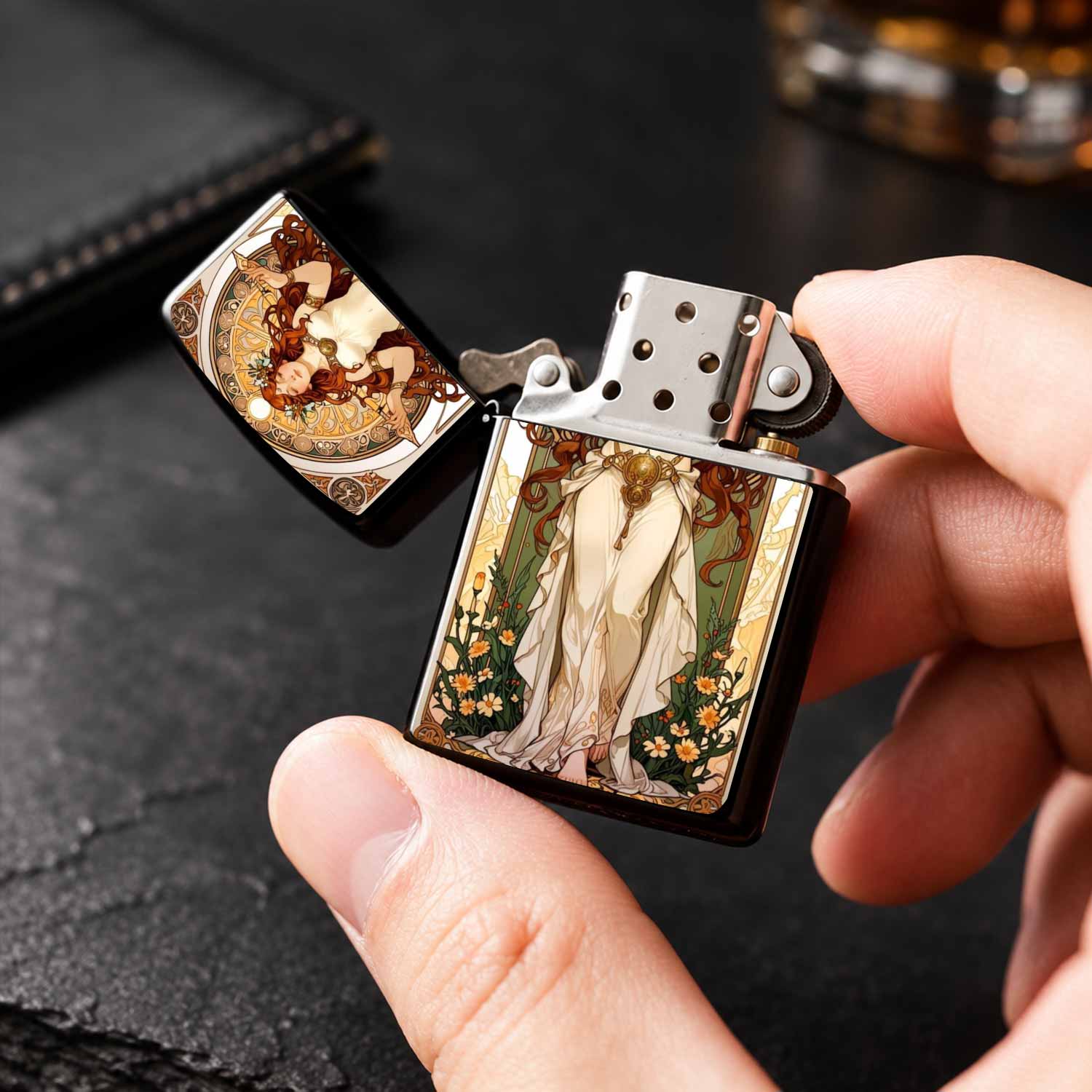 Vintage Art Nouveau Mucha Styl - Vintage Collectible Lighters recension och pris