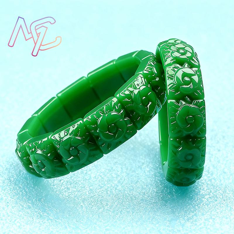 Real Jade Flower Bracelet Bang - Vintage Item recension och pris