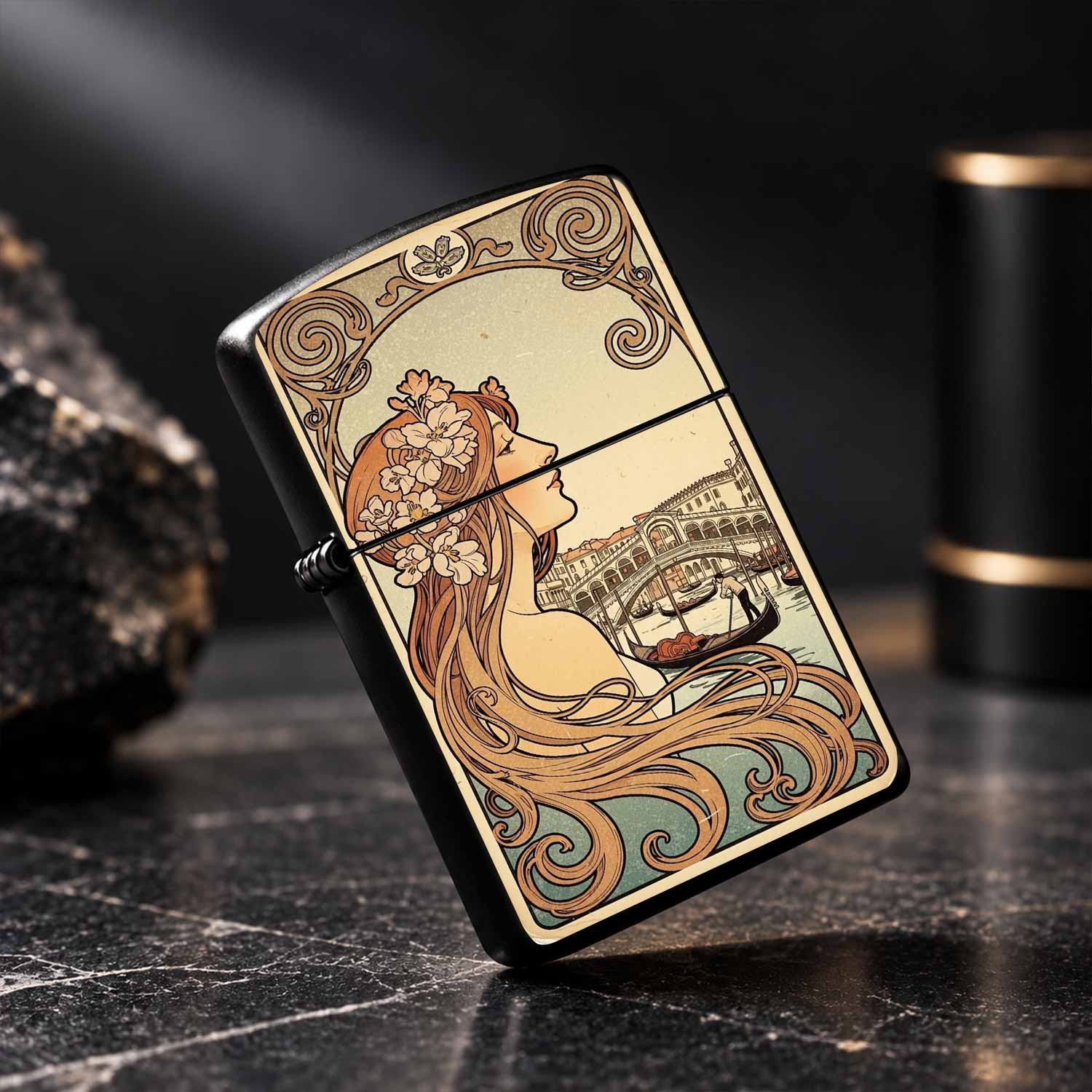 Vintage Art Nouveau Mucha Styl - Vintage Collectible Lighters recension och pris