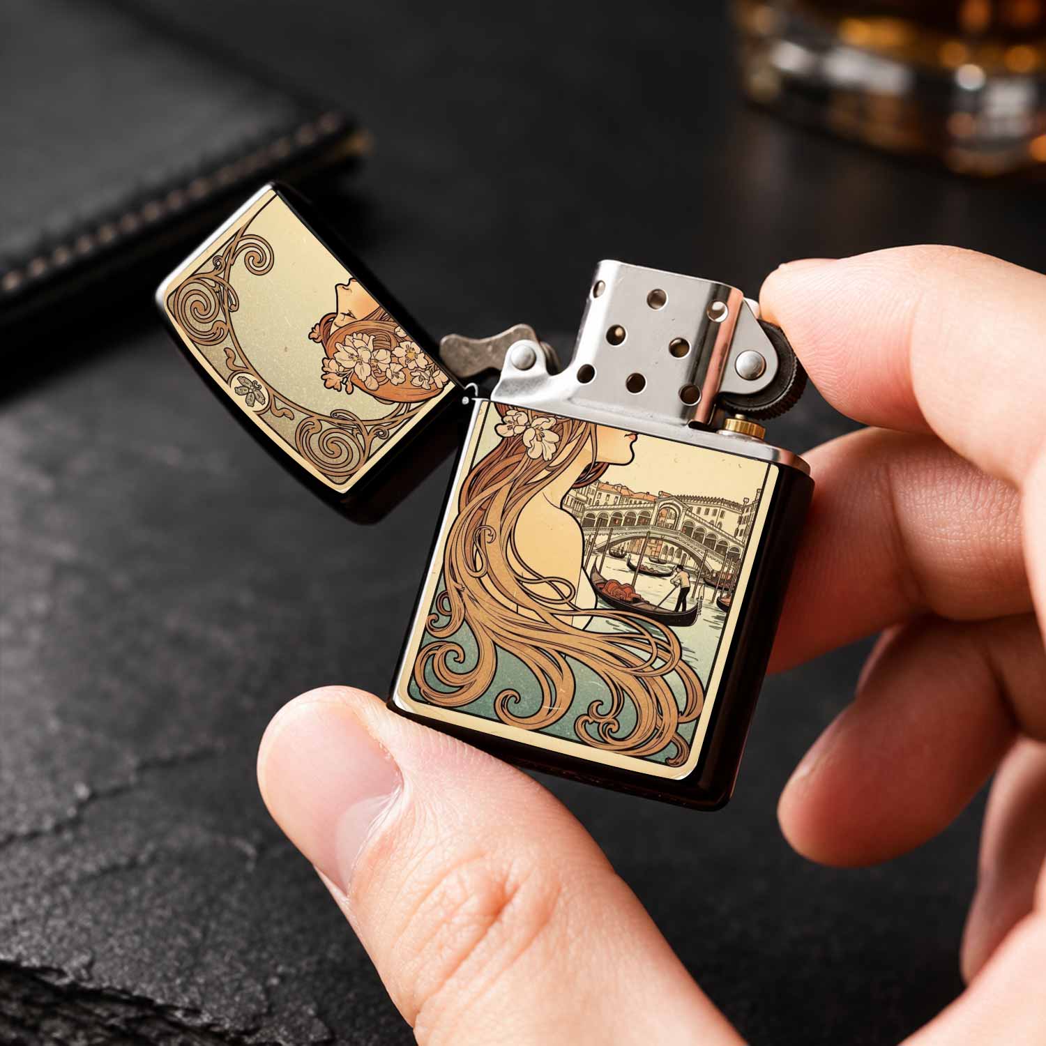 Vintage Art Nouveau Mucha Styl - Vintage Collectible Lighters recension och pris